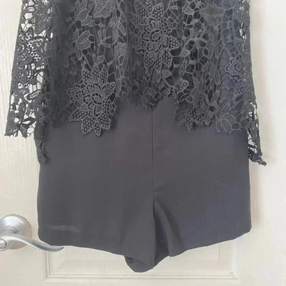 Marciano Womens Black Lyndy Lace Romper Size 2 Halter - Picture 2 of 9